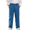 thumbnail image 2 of LONKITO School Uniform Pants for Boys Casual Straigh Leg Pants with Pockets Elastic Waist Kids Clothes Size 9-10 Years, 2 of 8