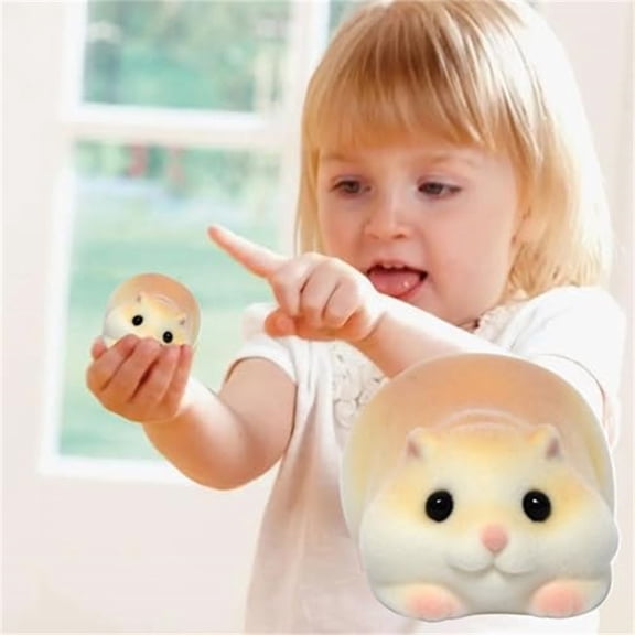 Flocked Hamster Squeeze Figurine, Soft Fuzzy Texture Tactile Fidget, Cute Animal Decompression Desktop Decor