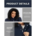 thumbnail image 6 of Women's Parka Coat Hooded Warm Parka Jacket Long Winter Coat with Fleece Lined (Navy, Medium), 6 of 8