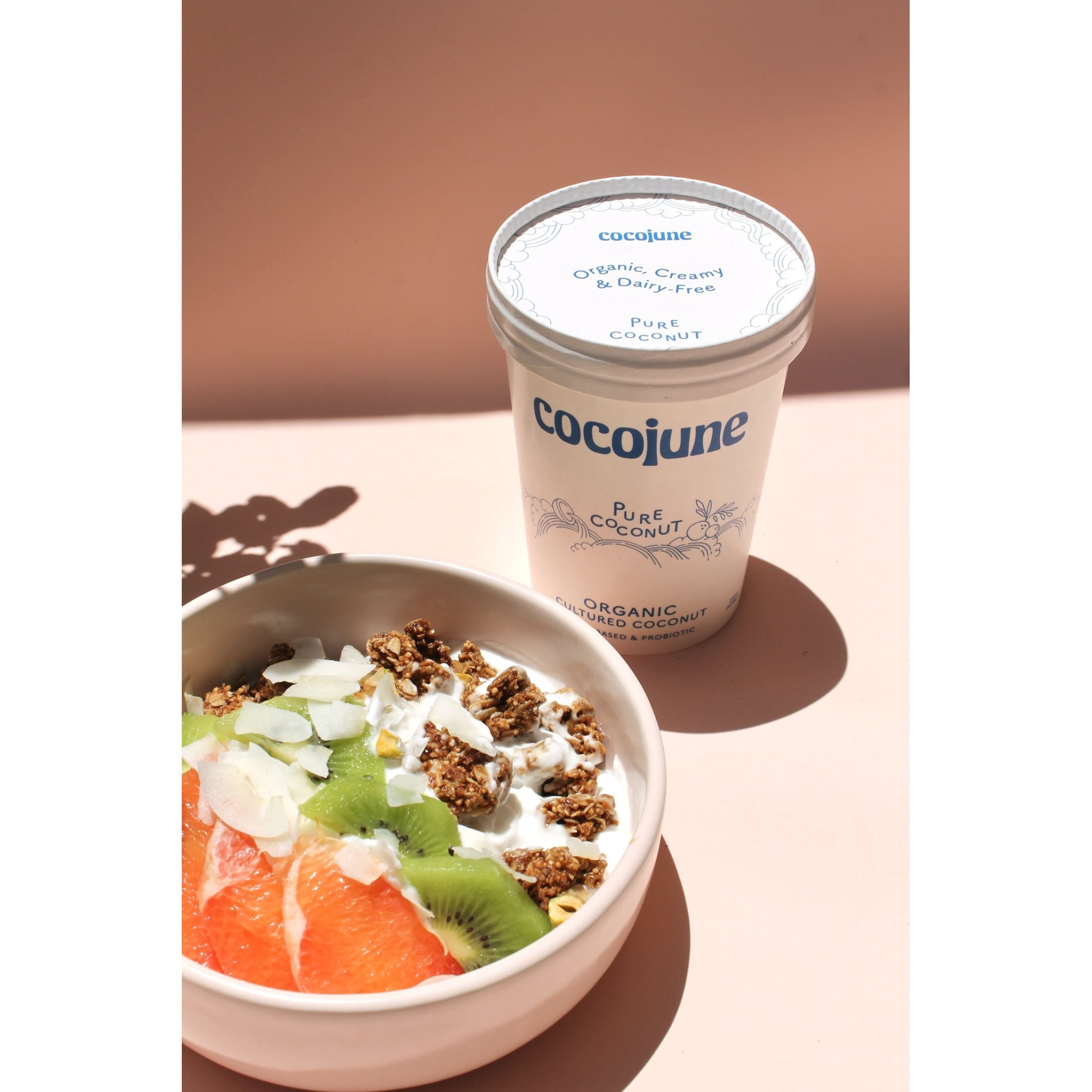 Cocojune - Organic Cultured Coconut Dairy-Free Plant Based Probiotic Blend Non GMO Gluten Free Yogurt, Pure Coconut, 16 oz