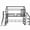 Black, variant on URTR Twin Size Metal Playhouse Loft Bed with Slide and Stairs, Heavy Duty Twin Loft Bed Frame with Storage Shelves for Bedroom, Pink