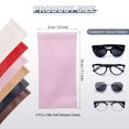 thumbnail image 2 of Estuche de gafas suave de 4 piezas, bolsa portátil de gafas con tapa de compresión, estuche de gafas de sol de cuero para mujeres (rosa), 2 of 7