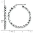 thumbnail image 4 of 14K w/White RH-plating Polished Twist Hoop Earrings, 4 of 4