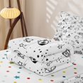 thumbnail image 6 of Manfei Cartoon Astronaut Zipper Full Size Comforter Sets with Fitted Sheet and 2 Pillowcases,Minimalist Space Planets Zipper Bedding Set,White,Polkadot Reversible,4pcs, 6 of 8