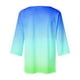 thumbnail image 4 of ICHUANYI Liquidación Dobladillo irregular con cuello en V, manga 3/4, suelto, estampado informal para mujer ICHUANYI WER202308231589, 4 of 4