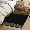 thumbnail image 2 of GRUHUM Jute Area Rug 6x9 ft- Natural Fibre Black Rectangular Leather Handwoven Boho Farmhouse Soft Braided Rustic Vintage Eco Friendly Rug -Indoor Outdoor Livingroom Kitchen Hallways Enterways 6x9 ft, 2 of 10