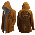 thumbnail image 5 of Gyexs Kids Boys Christian Hoodies Norse Mythology Hooded Cloak Gothic Style Outerwear Brown 11-12 Years, 5 of 7