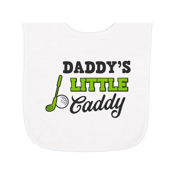 Inktastic Daddy's Little Caddy with Golf Club and Ball Baby Terry Cloth Bib