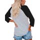 thumbnail image 2 of sweethay Camiseta de manga 3/4 para mujer, blusas de verano con estampado gráfico de letras informales, atuendos superiores para niñas, negro, S Prendas para la parte del cuerpo Negro SG sweethay AP003799-04, 2 of 5