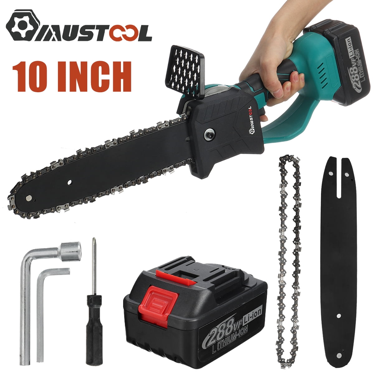 Details about   8inch Brushless Cordless Electric Chainsaw Handheld Wood Cutter Battery Powered 