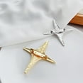 thumbnail image 4 of Xinyolin Metal Four-pointed Star Brooch Elegant Luxury Golden Silver Color Clothing Accessories Women Business Suit Lapel Pin Fashion Jewelry, 4 of 7