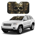 thumbnail image 2 of Fuzoiu Vintage Gold Leaf Skull Print Car Windshield Sunshade,Foldable Reflective Sun Visor,Windshield Sun Shade,UV Rays Sun Visor Shade,Auto Front Sun Shield Shade-Small, 2 of 8