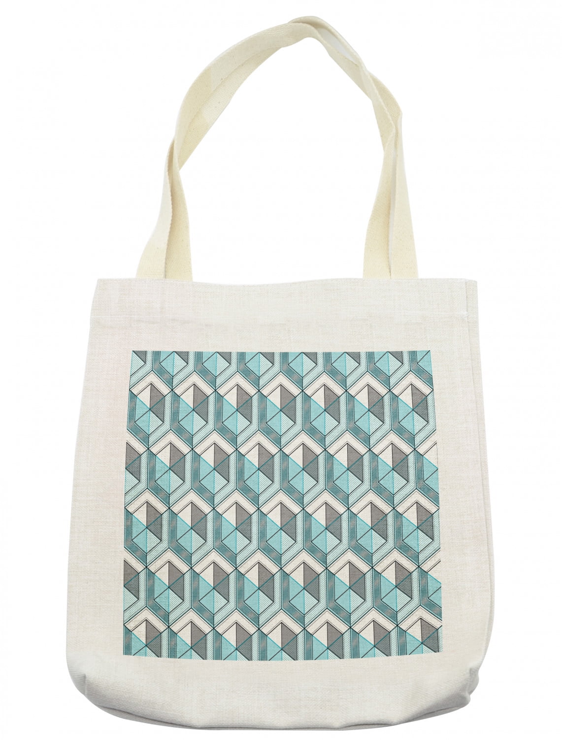 Geometric Tote Bag, Contemporary Continuous Pattern of Hexagons and