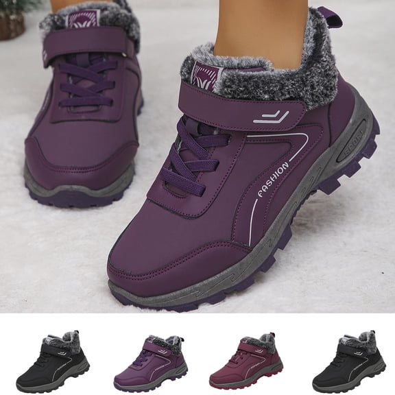 Winter Snow Boots for Women Warm Fleece Lined Comfortable Ankle Boots for Outdoor Skiing Hiking Booties Winter Soft Casual Thickened Boots