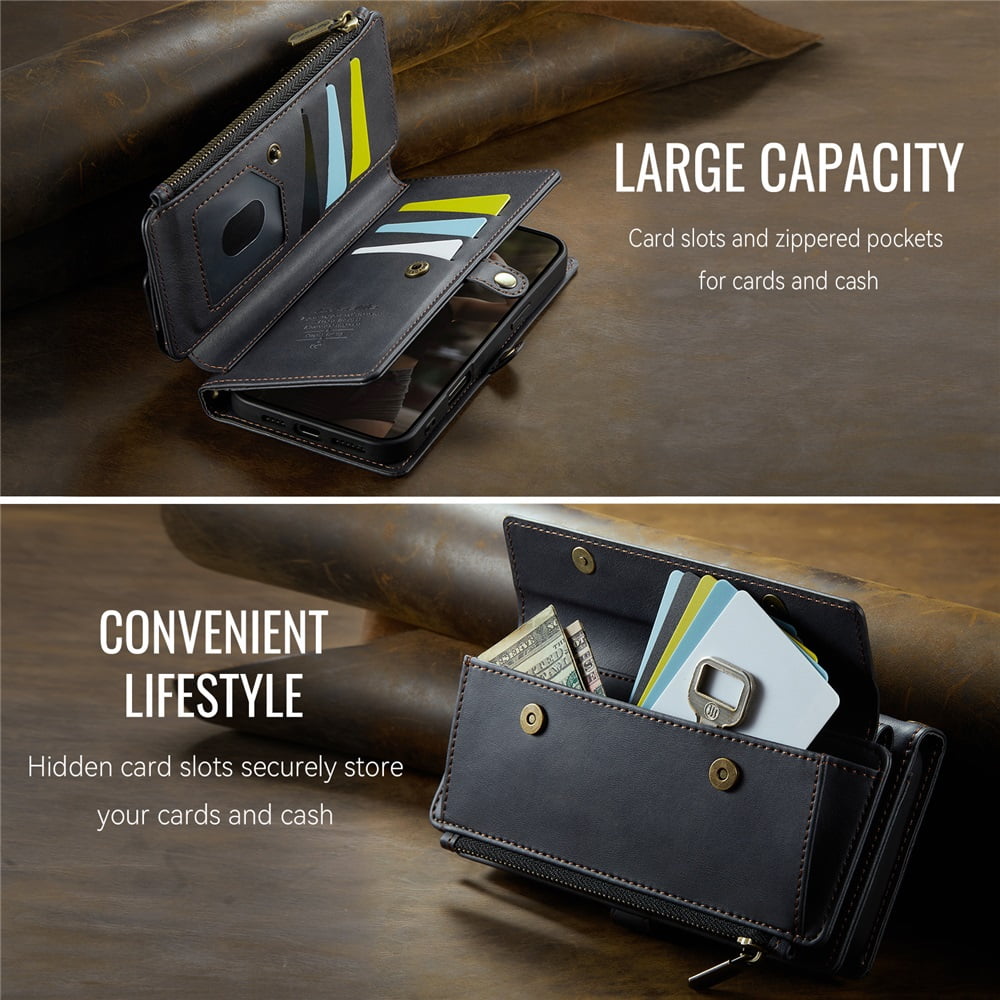 CaseMe IPhone 16 Pro Max Magnetic Wallet Case With RFID Protection Black - View #12