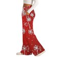 thumbnail image 4 of Women's Fashion Casual Loose Printed Wide-Leg Sports Pants with Christmas Print, Comfortable Home and Outdoor Wear, Elastic Waist with Drawstring for Easy Fit, Red, L, 4 of 7