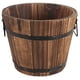 thumbnail image 1 of ColoMX Maceta de barril de madera para jardín, maceta para plantas, decoración para exteriores e interiores del hogar, 1 of 7