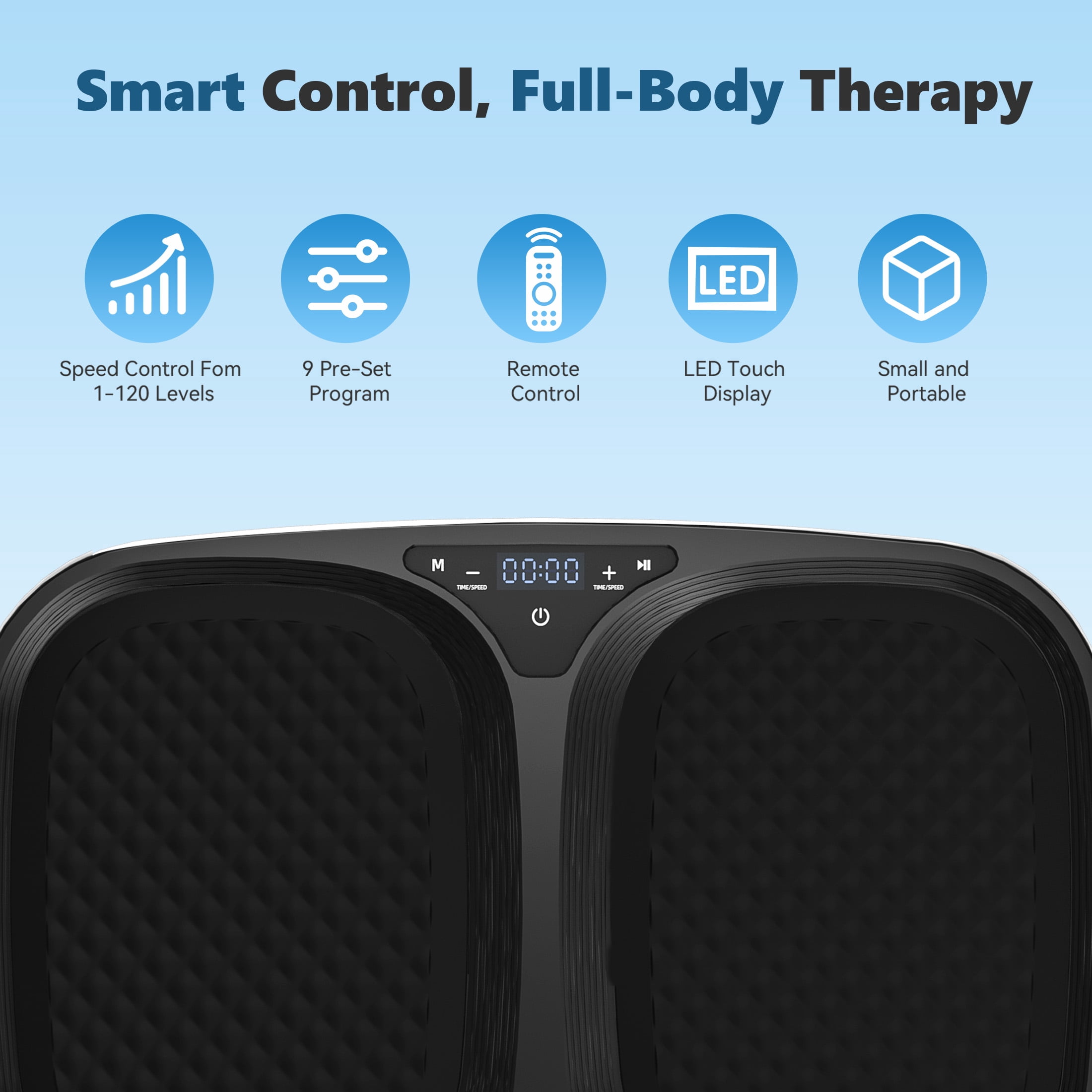 SHOUFTW Vibration Plate, Vibrating Platform Exercise Machines, Whole Body Fitness Machine for Weight Loss, Toning & Wellness for Home Gym, Black