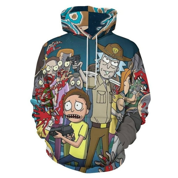 Rick And Morty Unisex Sweatshirts Loose Pullover Sweater Hooded Hoodie 3D Printing Jacket Winter Fall Clothes S