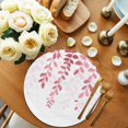 thumbnail image 2 of Pink Ombre Botanical Round Placemats Set of 2 for Dinning Tables,Heat-proof Braided Table Mats 15 Inch,Watercolor Country Pastoral Leaf Washable Place Mat for Kitchen Restaurant Party Table Decor, 2 of 9