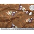 thumbnail image 3 of Soimoi Brown Cotton Voile Fabric Foodgrain Bags Kitchen Print Fabric by the Yard 42 Inch Wide, 3 of 3