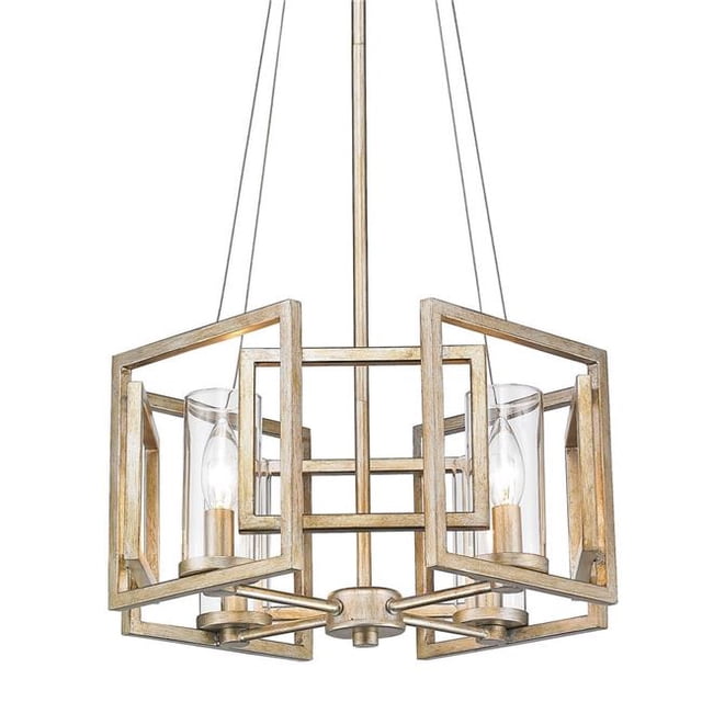 Golden Lighting 6068-4P WG 16 in. Marco 4 Light White Gold Pendant Ceiling Light