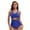 Blue, variant on Top-kevin Women's One Piece Swimsuit Wide Straps V Neck Ruched Textured Ribbed Twist Back