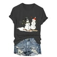 thumbnail image 6 of larppty Women Christmas Shirts Funny Xmas Holiday Graphic Short Sleeve Crewneck Tee Lightweight Casual T-Shirts（Dark Gray，XXL）, 6 of 8