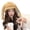 Khaki, variant on Women Winter Hat Long Bunny Ear Decor Knitted High Elasticity Warm Thick Soft Ear Protection Solid Color Windproof Anti-slip Decorative Lady Cap