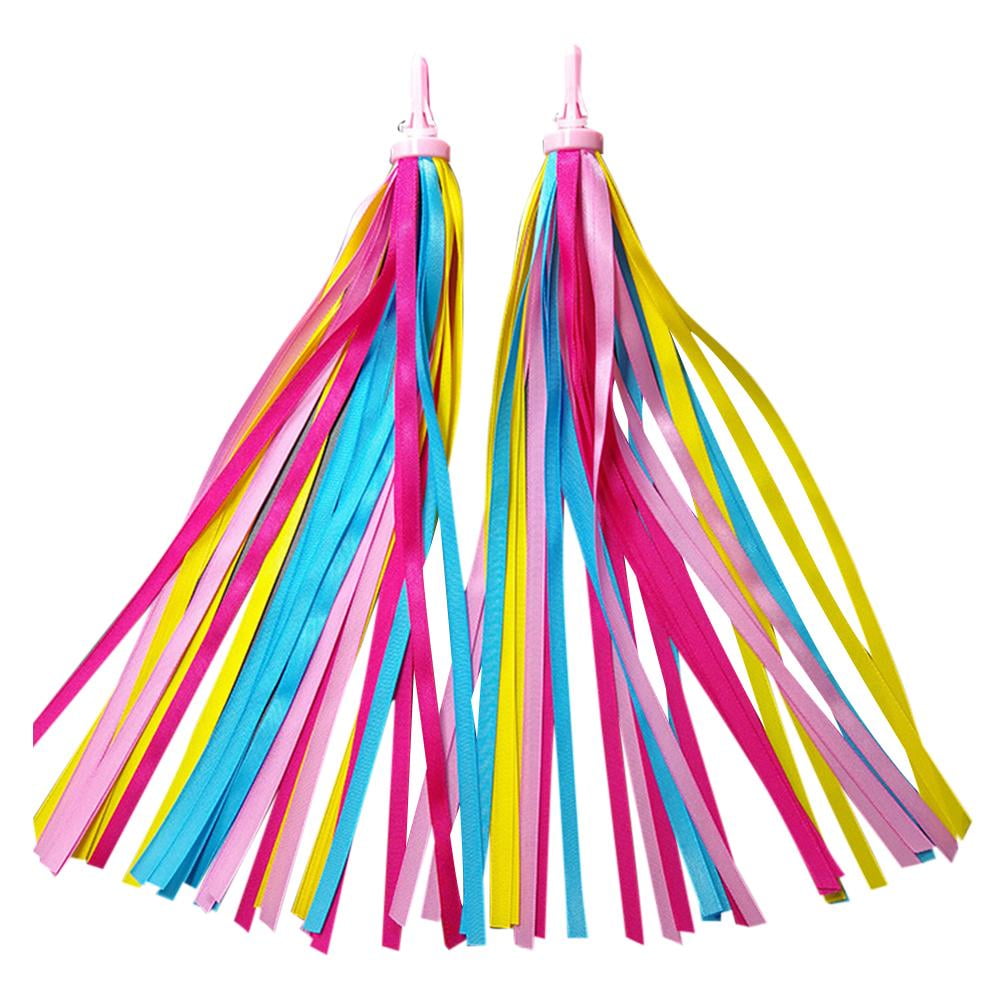ABSOAR Cycling Colorful Bike Streamers Girls Kids Boys Bicycle Tassel Ribbon Handlebar Scooter Streamers 2 Pairs 18 Bands