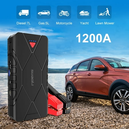SUAOKI U18 1200A Peak 16000mAh Portable Jump Starter (up to 7.0L Gas or 5.0L Diesel Engine) with QC3.0 Output , Smart Battery Clamp and LED (Best Way To Heat Up Fleshlight)