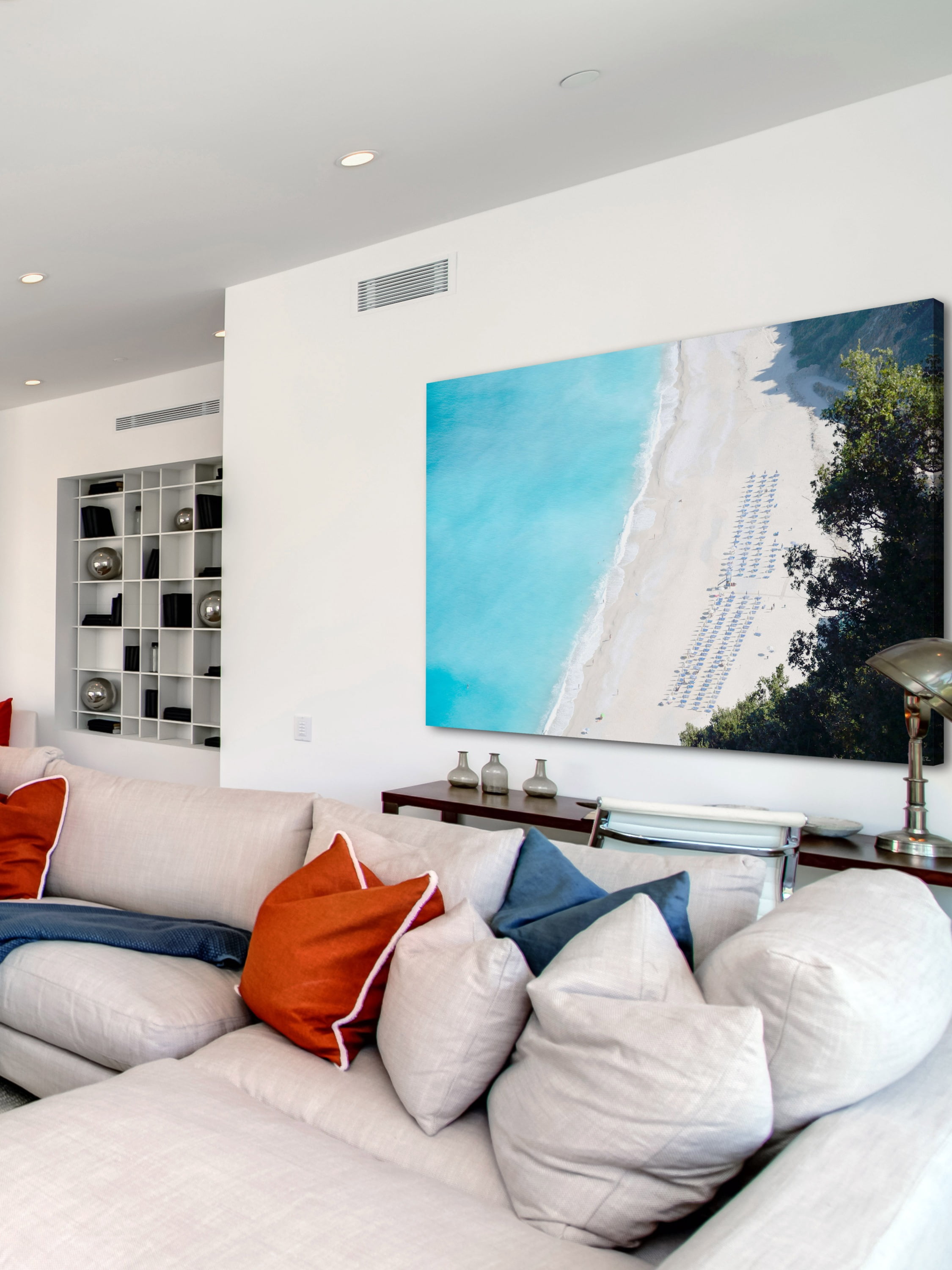 "White Sandy Beach" Painting Print on Wrapped Canvas