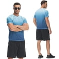 thumbnail image 3 of Satankud Men's UPF 50+ UV Rash Guards Swim T-Shirt Quick Dry Running Shirt Surf Fishing Beach Hiking Workout Shirts Moon Blue Gradient Gray Blue M, 3 of 7