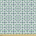 thumbnail image 2 of Ambesonne Oriental Fabric by the Yard Upholstery, Circles with Inner Swirls, 3 Yards, Night Blue White, 2 of 5