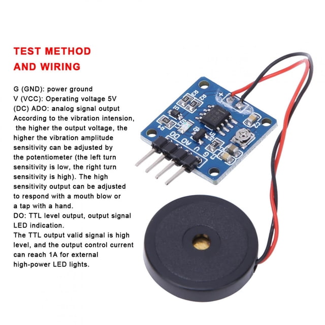 Fugacal Piezoelectric Vibration Tapping Sensor Module Vibration Switch 5.0V DC AD/DO