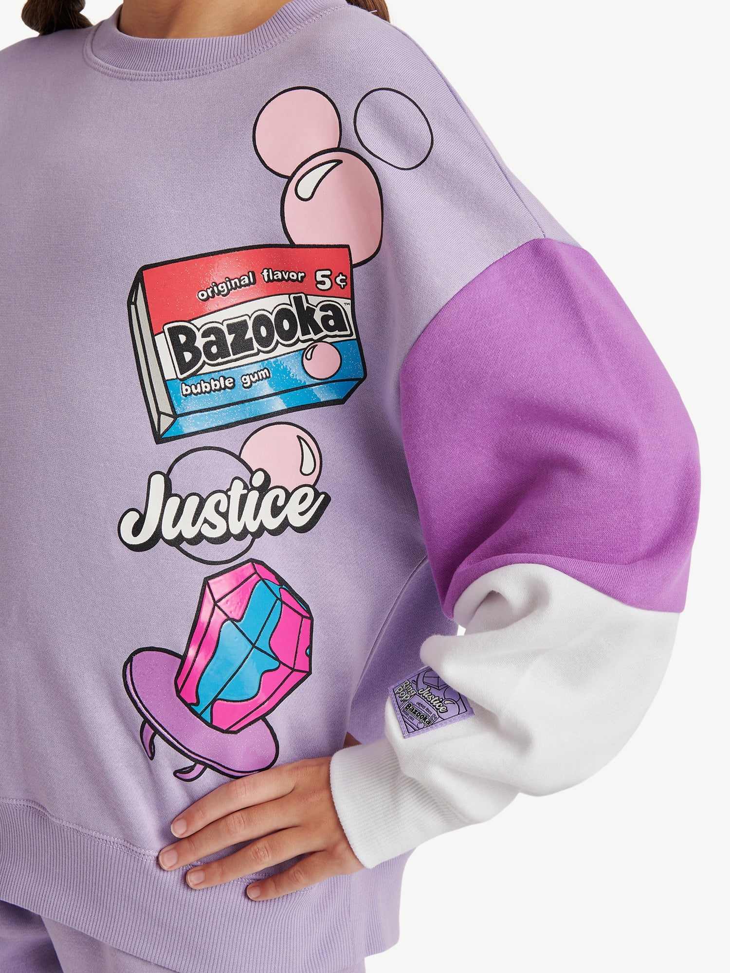 Justice Girls Ring Pop/Bazooka Collab Crew, Sizes XS-XLP