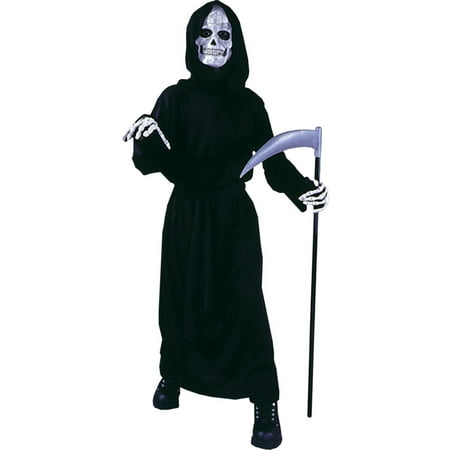 Morris Costumes Kid's Unisex Reaper Full Cut Horror Robe Hood Costume, Style FW8734