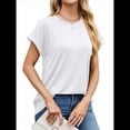 thumbnail image 2 of Camisetas Casuales Holgadas para Mujer, Camisetas de Verano de Corta con Cuello Redondo y Modernas L, 2 of 10
