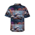 thumbnail image 3 of Daiia Underwater Lazy Turtle Hawaiian Shirt for Men Gentle Cotton Regular Short Sleeve Casual-Large, 3 of 9