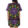thumbnail image 3 of Kdxio Mardi Gras5 Print Pajamas Sets for Women Short-Sleeved Pjs with Lounge Shorts Two Piece Sleepwear S-4XL, 3 of 8