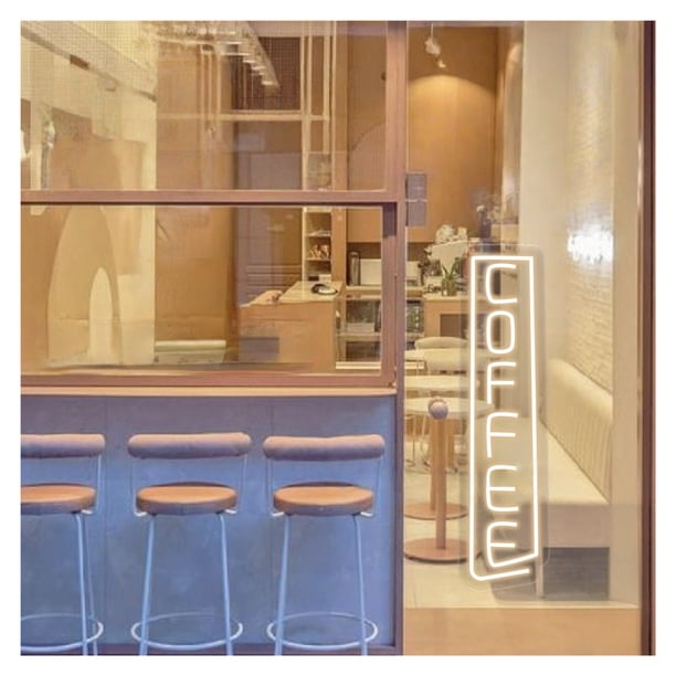 Letrero De Neón Vertical De Café, Ideal Para Decoración De Pared De Bar, Hogar O Cueva De Hombre, Con Luz Regulable De 11cmx40cm