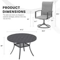 thumbnail image 3 of Vicllax Outdoor Patio Dining Set American Country Style Metal 48"for Garden Lawn (7 Pcs), 3 of 8