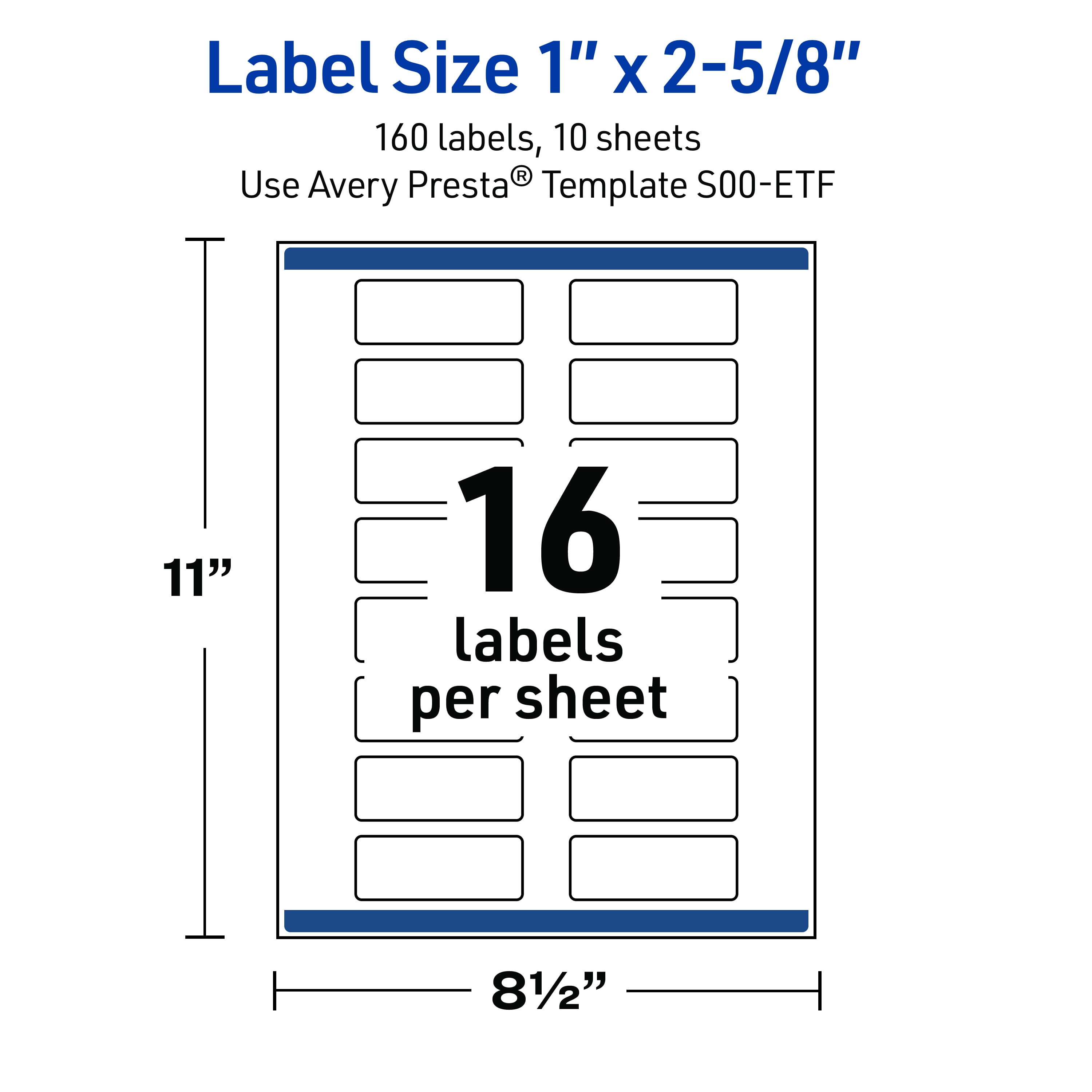 Avery Address Labels, Black with Gold Pattern, 1" x 2-5/8", Matte, Black Border with Gold Veins