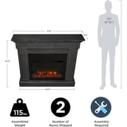 Real Flame Crawford 48 Slim Electric Fireplace in Gray