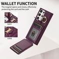 thumbnail image 4 of Nalacover Case for Samsung Galaxy S23 Ultra Crossbody Wallet Case with Credit Card Holder, Lanyard Shoulder Strap Premium PU Leather Wrist Hand Strap Cover with Ring Holder Kickstand, Deeppurple, 4 of 10