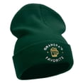 thumbnail image 4 of Grandpas Favorite Embroidered 12 Inch Long Knitted Beanie - Dk Green OSFM, 4 of 5