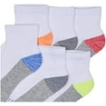 thumbnail image 2 of Fruit of the Loom Little Boys' 10 Pack Half Cushion Ankle Socks, White Assort, Shoe Size: 9â€“2.5 (Medium), 2 of 3