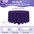 thumbnail image 5 of 8 Pack Purple Round Tablecloth 90 Inch Round Table Cloth, Wrinkle Resistant and Washable Tablecloth Polyester Fabric Table Cloth Round Cover for Dining Wedding Banquet Party, 5 of 11