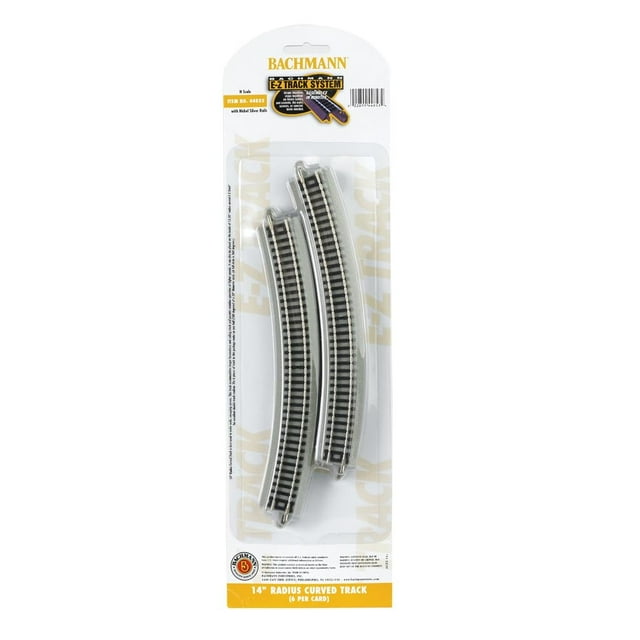 Bachmann Industries E-Z Track Pista curva de radio de 14" (6/tarjeta) Escala N