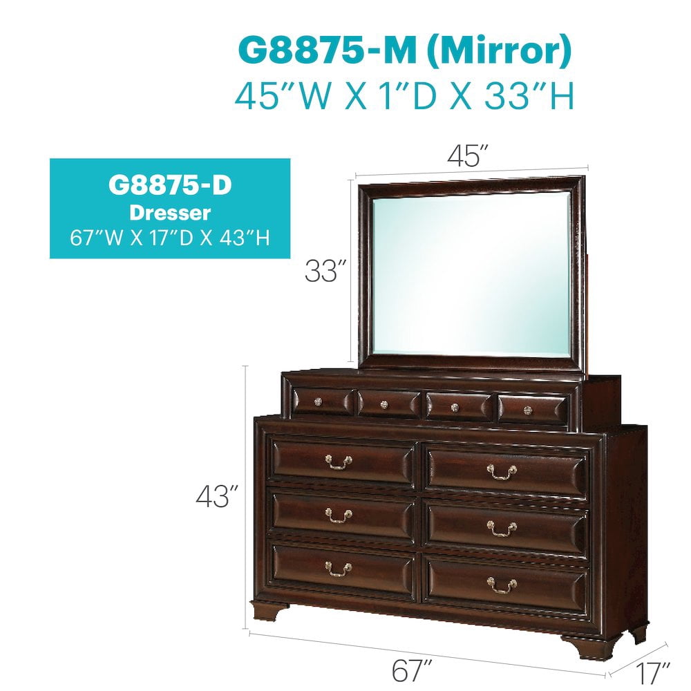 Glory Furniture LaVita G8875-D Dresser , Cappuccino